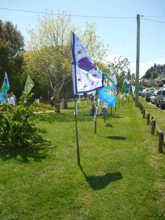 banners and flags by the meander